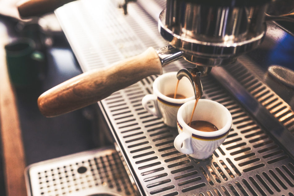 Closeup shot of a coffee machine in a cafe